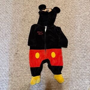 Disney Mickey Mouse Black and Red Footie 3-6 months